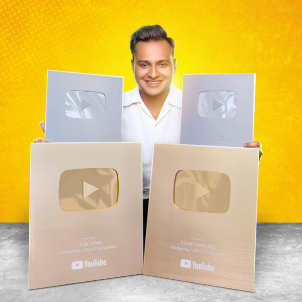 Silver-Golden Play Button of manish mehta